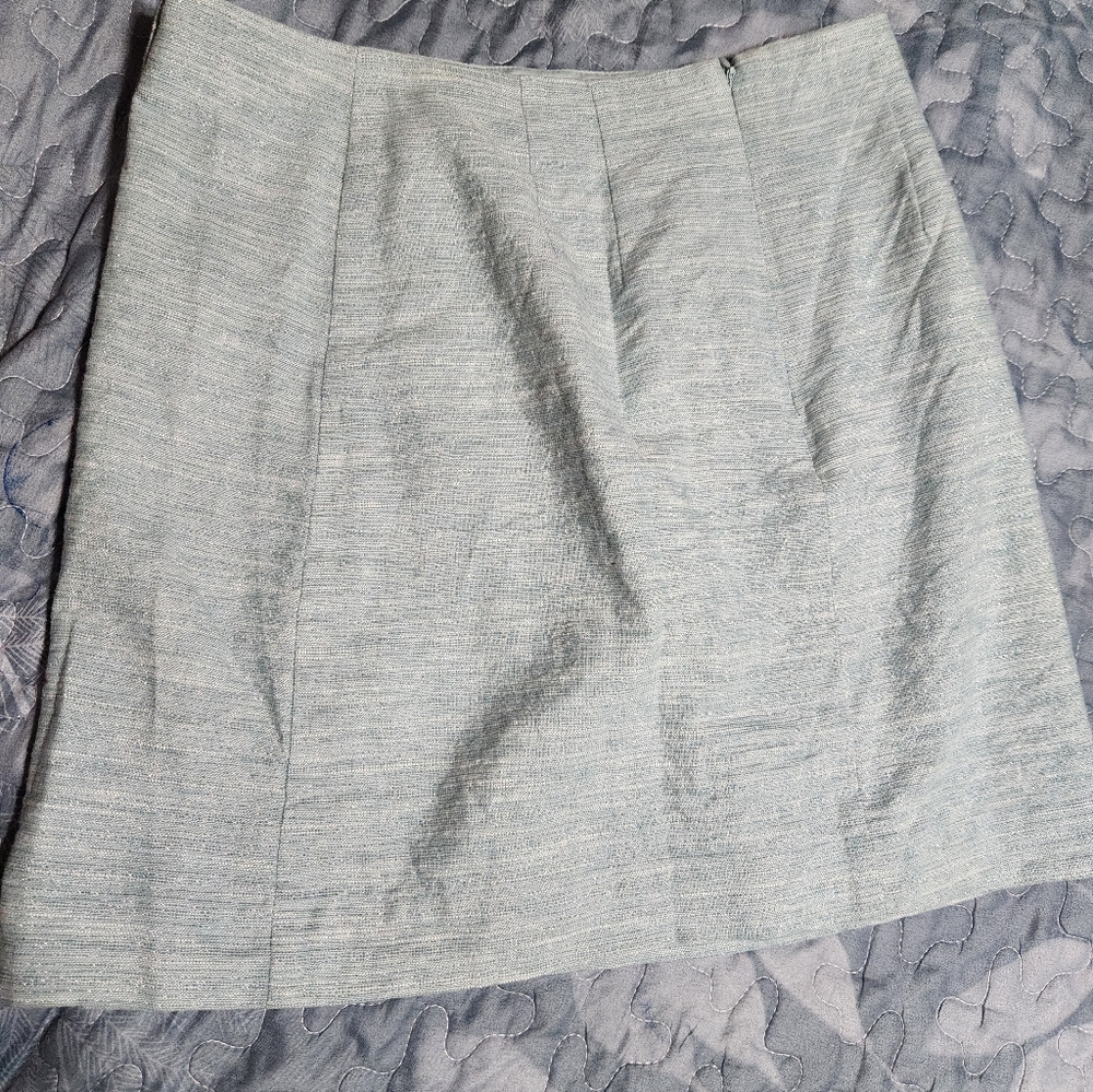 Womens Elegant Light Ice Blue Button Skirt - Picture 10 of 12
